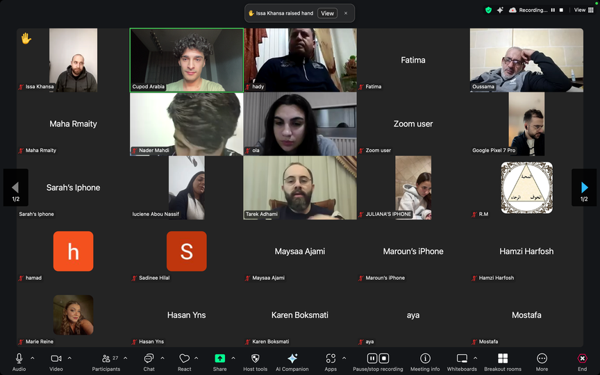 Cupod live Zoom session